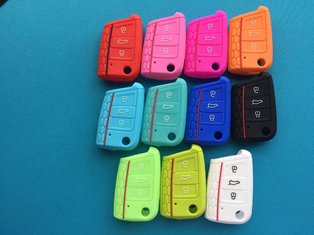 Pusakieyy 1Pcs Of Silicone Key Fob Protect Cover Case Skin For Vvw Polo 2016 Golf 7 MK7 Octavia Combi A7 For Leon Ibiza CUPTRA