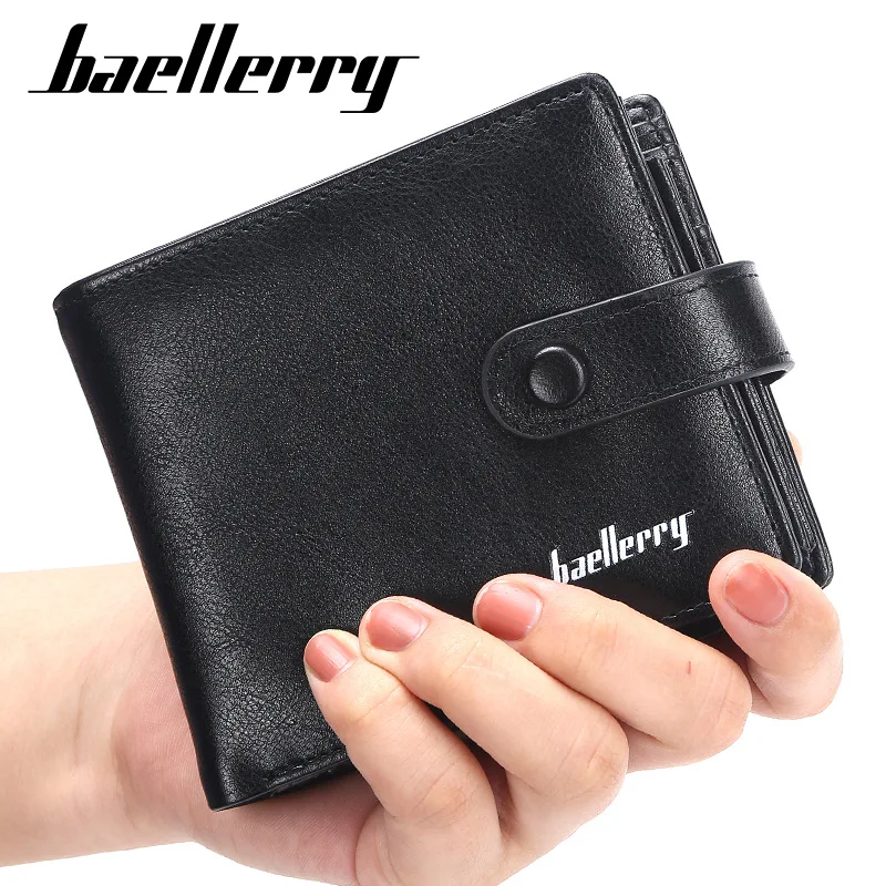 2025 Baellerry Short Hasp Men Wallets 9 Card Holders Desigh Men Leather Purse Solid Coin Pocket High Quality Male Purse