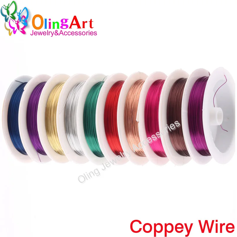 OlingArt 0.6MM 5M/Roll Copper Wire mixed multicolor plated Beading Wire Jewelry Findings DIY Jewelry Accessories