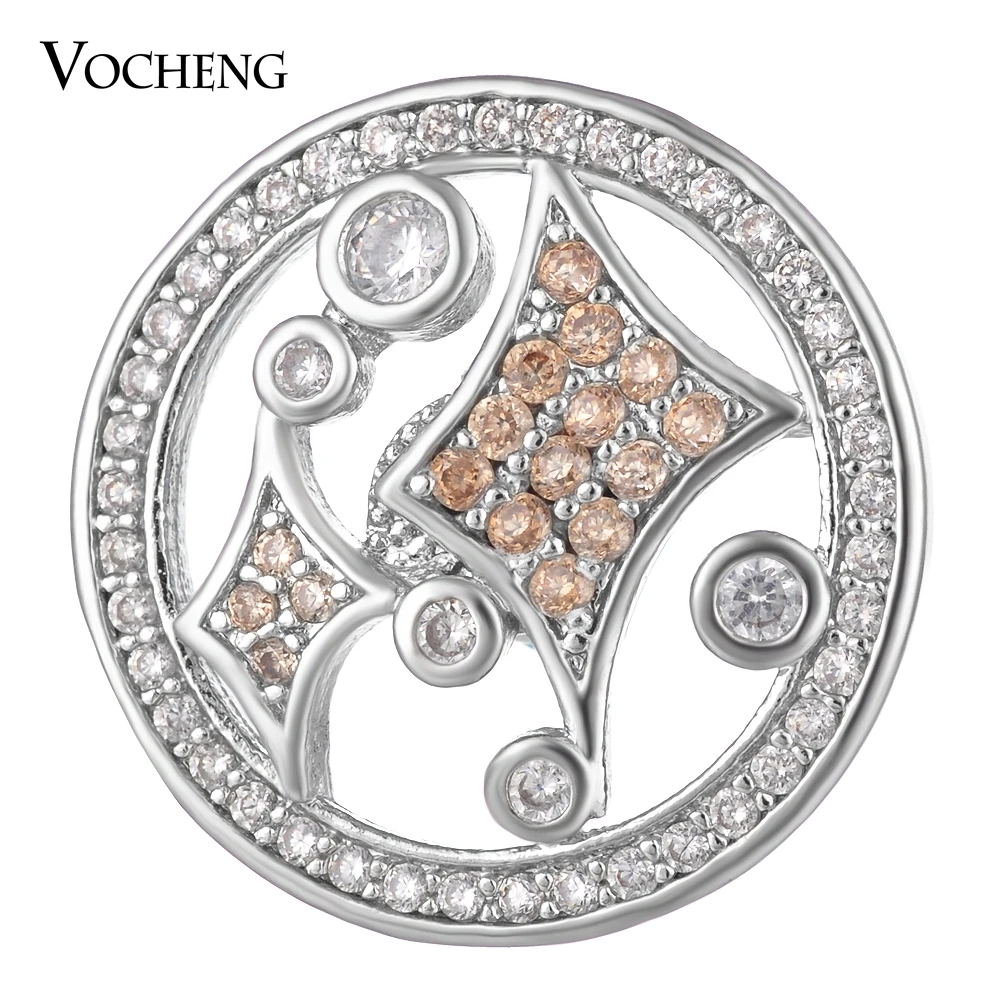 Snap Charms Button CZ Stone Copper Material Luxury Vocheng Interchangeable Jewelry 18mm 2 Colors Vn-1801