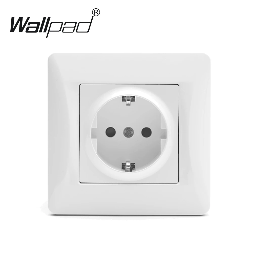 EU Socket Wallpad White High Quality Plastic Panel 110-250V EU Standard Socket Shuko Power Supply Electrical Socket with Claws