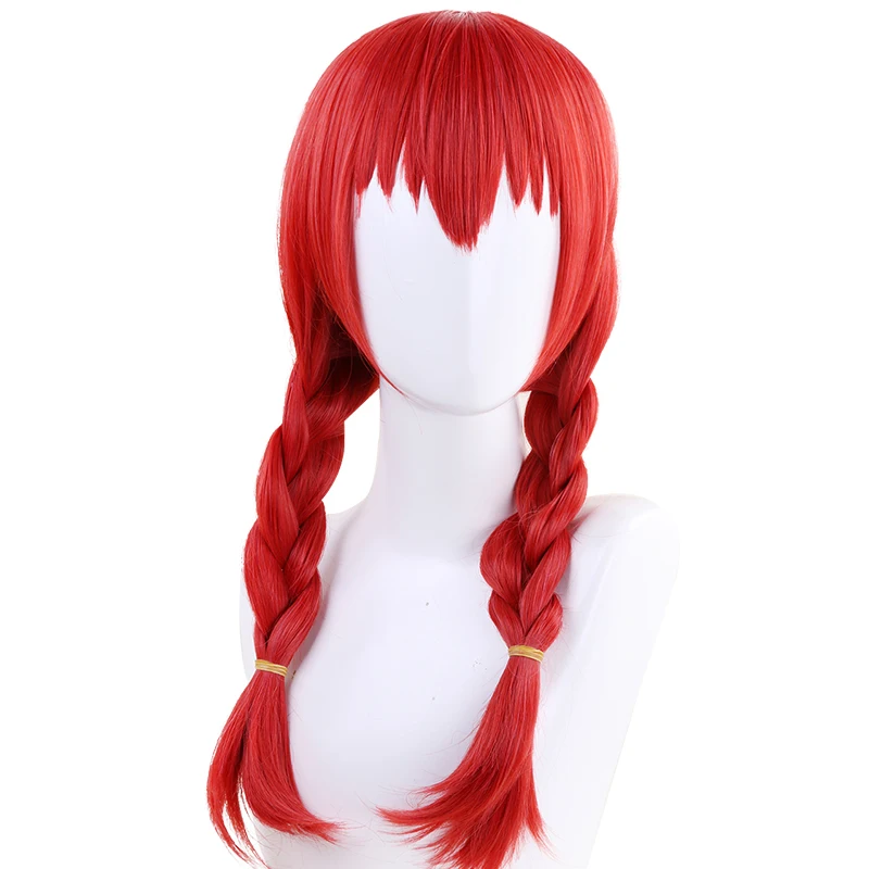 

50cm Long Cosplay Wig Amano Miu Blend S Red Braiding Hair Anime Woman Wigs+ Wig Cap