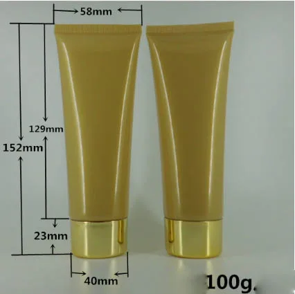 

100ml gold soft tube with gold lid for mildy wash butter handcream facial cleaner scrub cream cosmetic packing