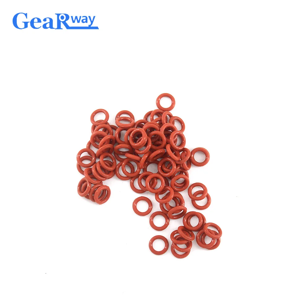 Gearway O Ring Seal Gasket 1mm CS Red Silicon O-Ring Seal VMQ 21/22/23/24/38/39/40mm OD 55SH Hardness O Ring Sealing