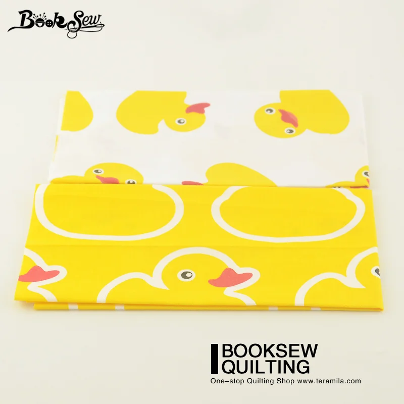 2 Pcs/lot 50cmx100cm Yellow Cute Duck Style 100% Cotton Twill Quilting Cloth Booksew Fabric Patchwork Home Textile Tecido