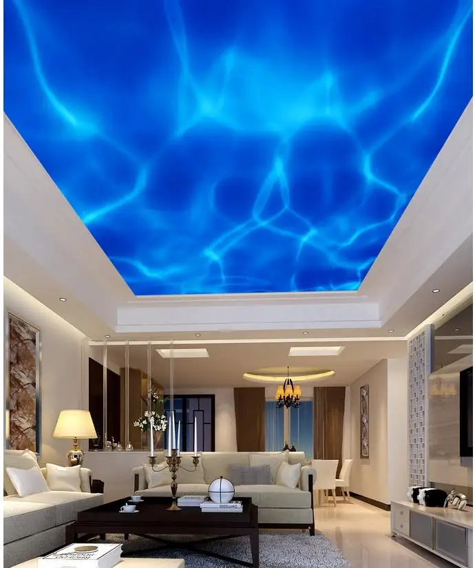 

3d mural wallpaper Blue lake Dream ceiling Custom 3d mural wallpaper ceilings Home Decoration