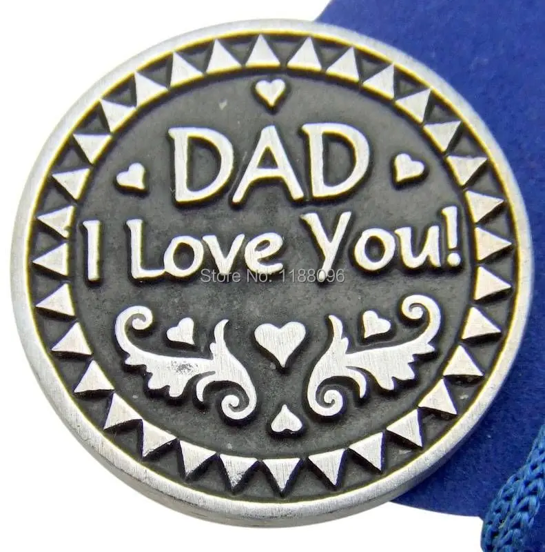 antique silver coins new Dad I Love You Prayer Coin Token cheap custom Silver Tone Metal coins popular made antique silver coins