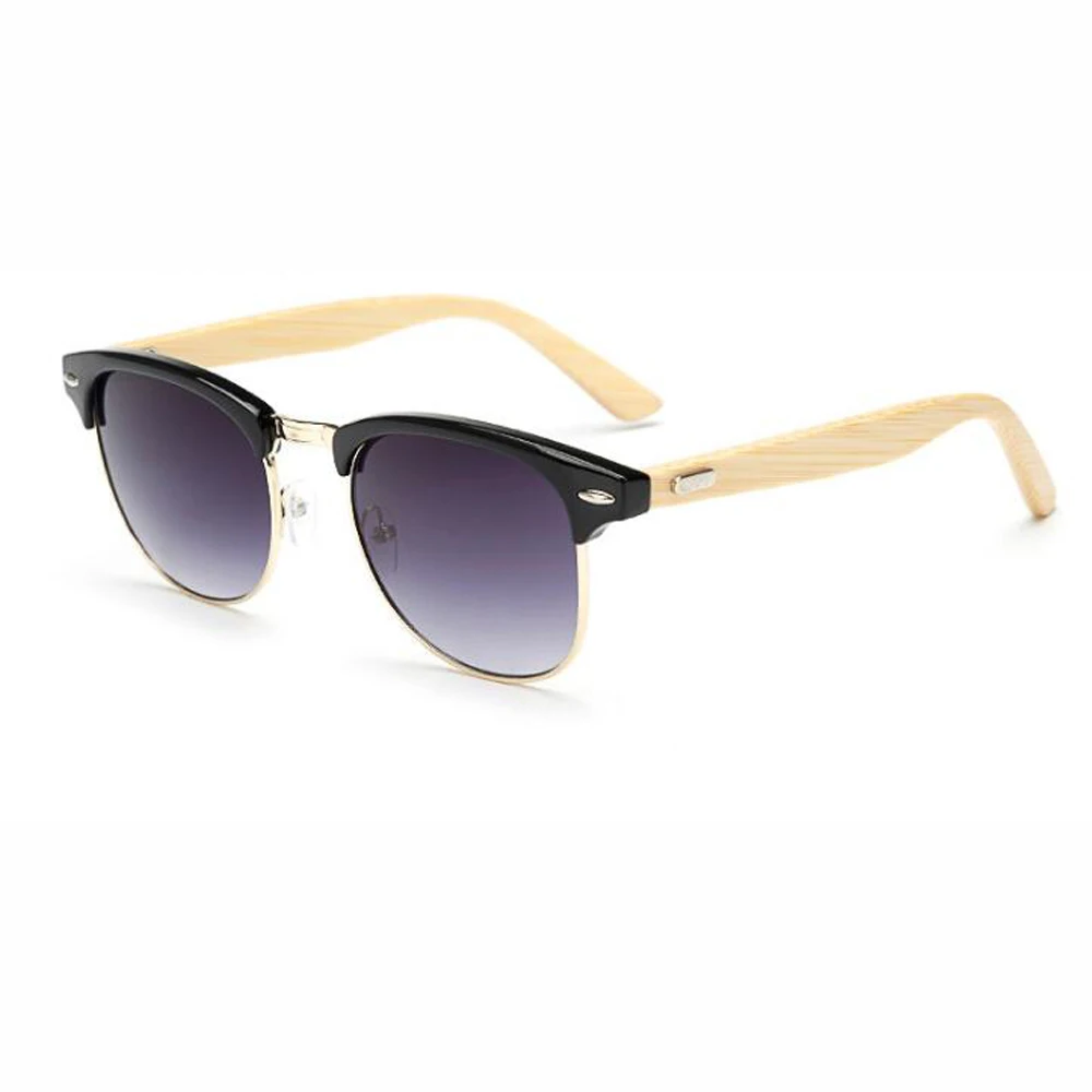 

BerWer Brand Design Wood Sun Glasses For Men Fashion Bamboo Legs Sunglasses