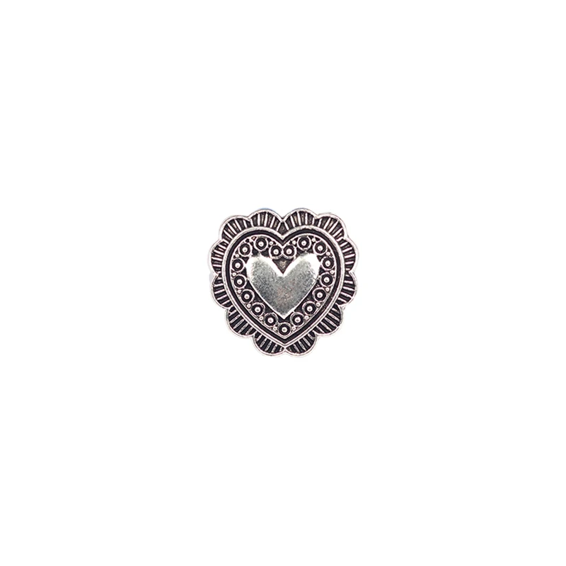 4pcs/lot 20MM Retro Zinc Alloy Sweet Small Heart   Concho Buttons Charms Pendants For DIY Jewellery Accessories