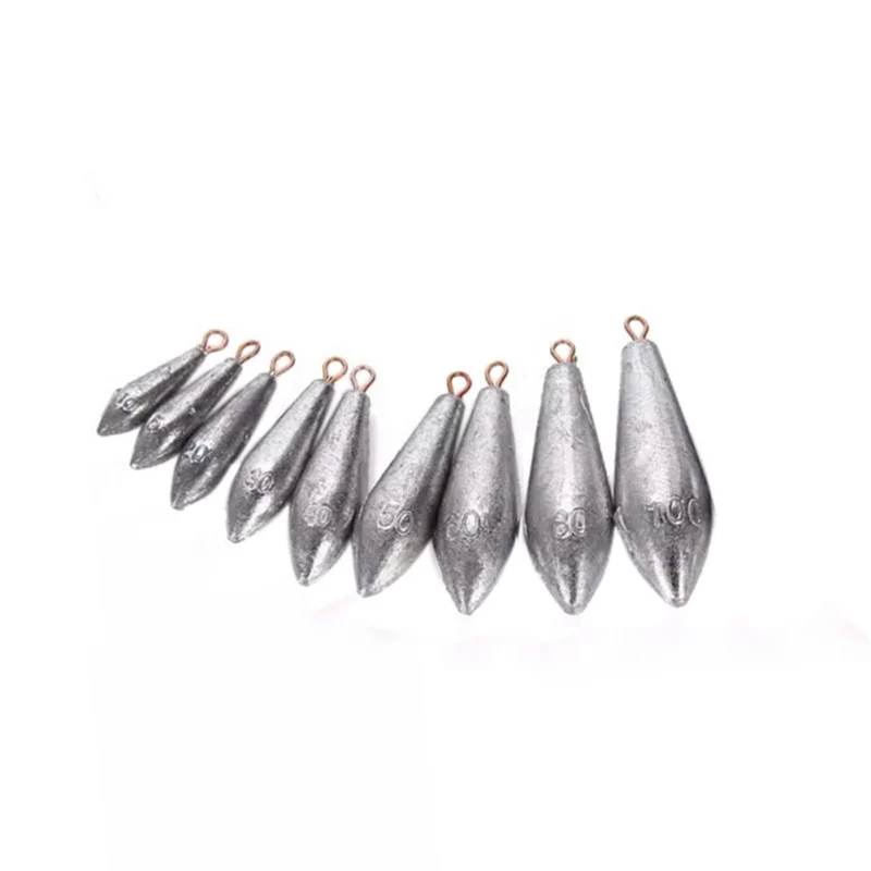 Weight Size 10g/15g/20g/30g/40g/50g/60g/80g/100g Water Droplets Lead Weights Fishing Lead Sinkers Fishing Accessories 5PCS/Lot