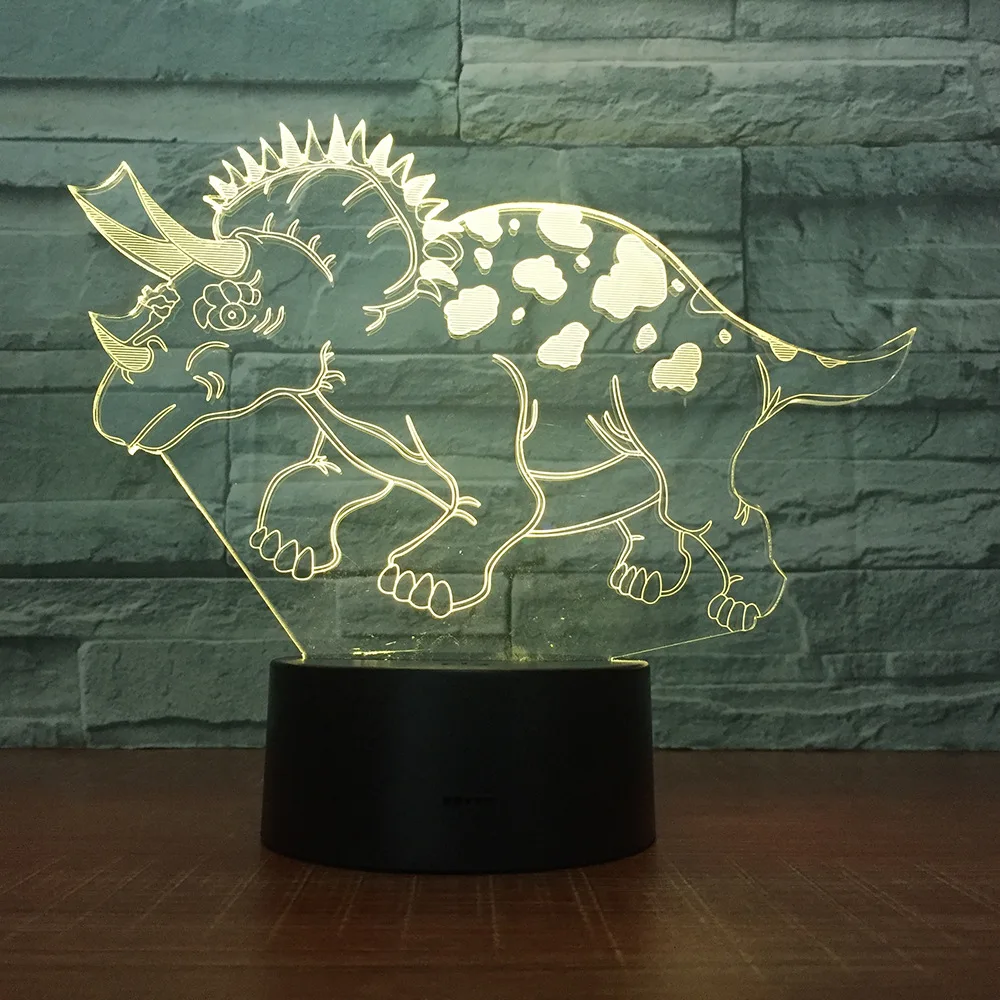 

Dinosaur characters colorful model lamp unique creative Alick 3D small night light bedroom best gifts for children