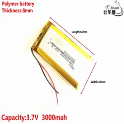 Liter energy battery Good Qulity 3.7V,3000mAH 804066 Polymer lithium ion / Li-ion battery for tablet pc BANK,GPS,mp3,mp4