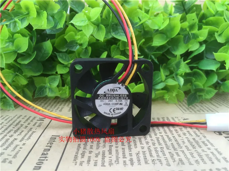 

FOR ADDA Original AD0424UB-G70 DC 24V 0.1A 4010 40*40*10mm 3 Wires 6800RPM Double Ball Bearing Cooling Fan