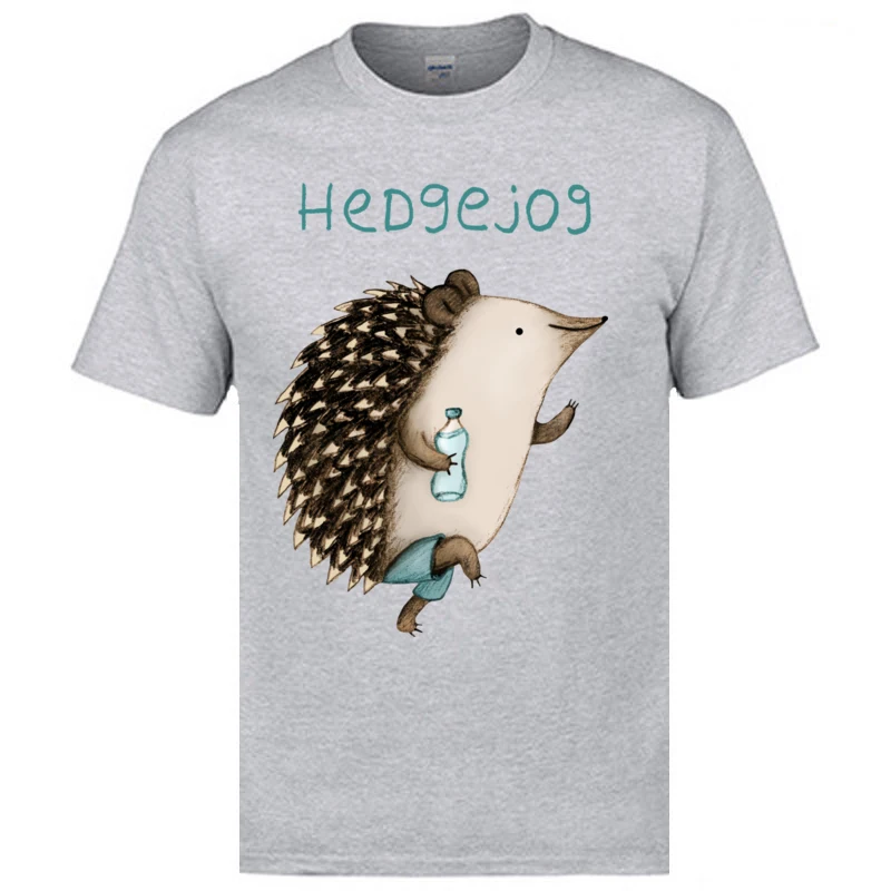 Hedgejog Cute Hedgehog Classic T-Shirts 100% Cotton Leisure Men\'s T-Shirt Fashion Design Tee-Shirts Drop Shipping Tee Shirt Male