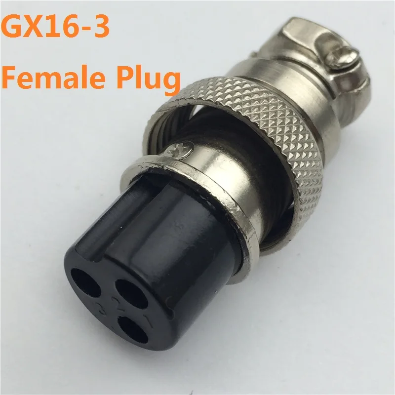 1pcs GX16 3 Pin Female Circular Aviation Plug Diameter 16mm Wire Panel Connector L81