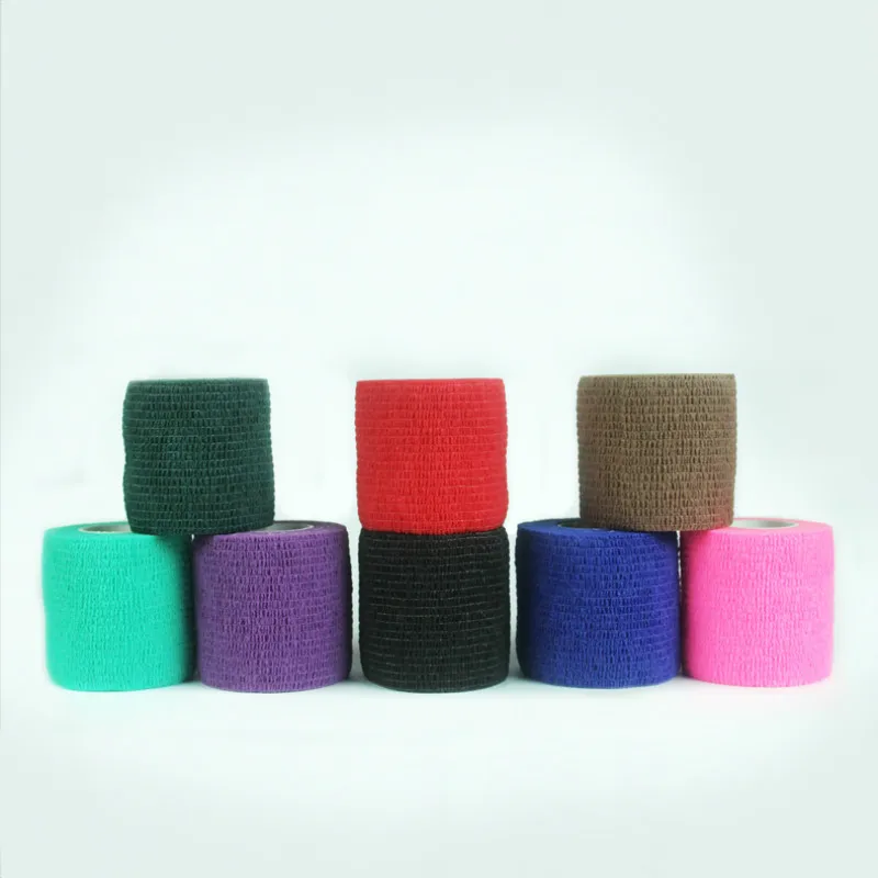 Disposable Self Adhesive Elastic Bandage For Handle With Tube Tightening Of Tattoo Accessories Random Color x1