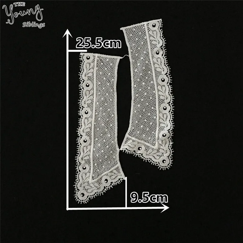 1 pcs White Embroidery Lace collar Hollow out Applique DIY Trim Sewing Lace Neckline Fabric Dresses Accessories Supplies YL1706