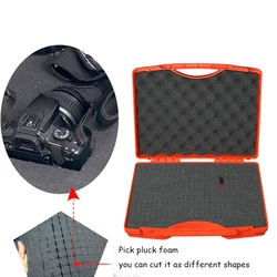 Internal 33*22*7.5cm light weight plastic hard tool case with pick pluck foam