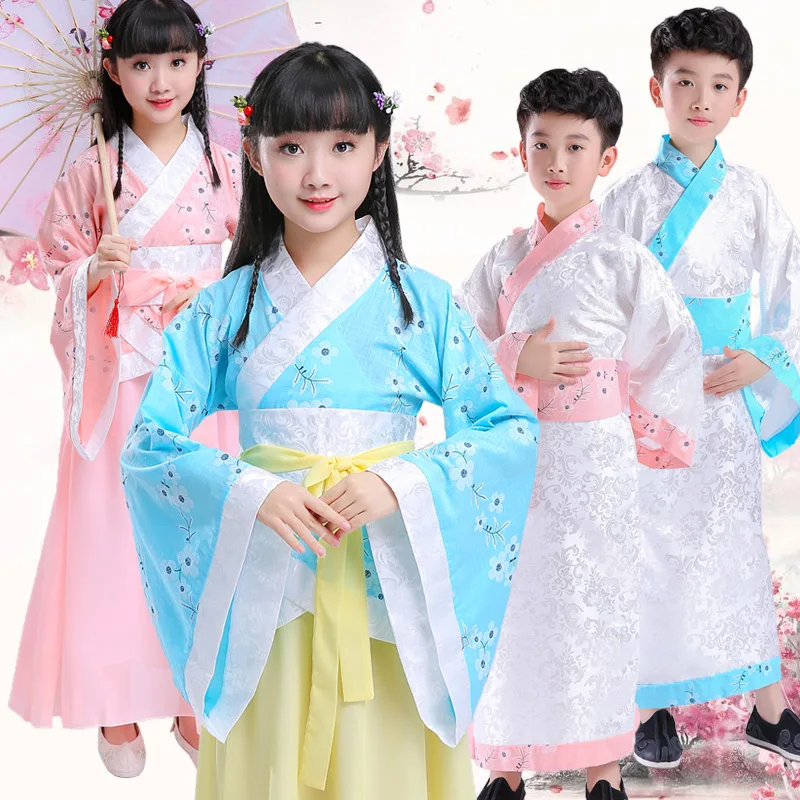 Children's Hanfu  new costume boy three-character by the disciples of the national school performance reading service