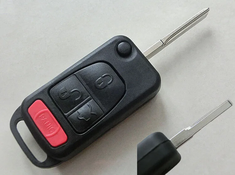 

3+1 Button Panic Flip key shell Case HU64 Blade for Mercedes-Benz ML320 ML55 AMG Fob Key Cover 5PCS/lot