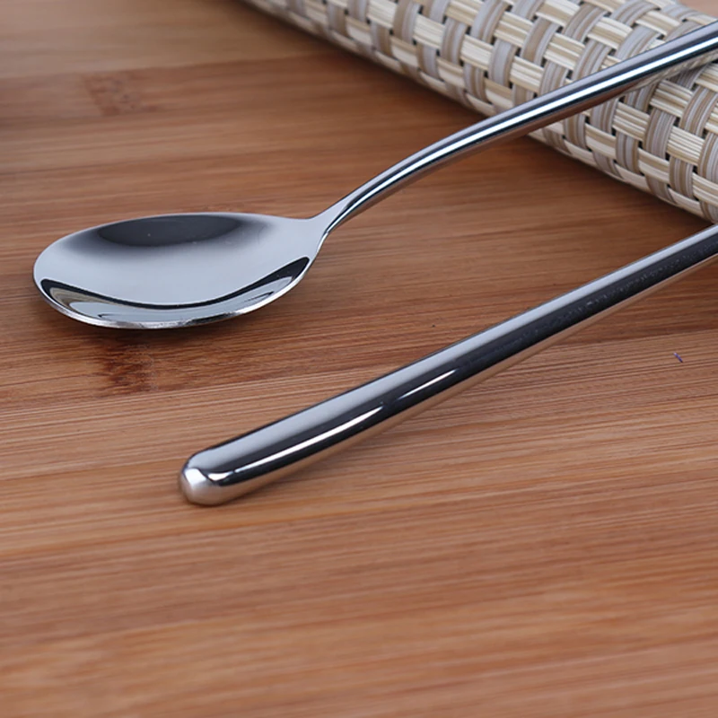 22cm 8.7\'\' Round Spoon Stainless steel Korean spoons Long Hollow Handle Soup Scoop Kitchen Cutlery Dinnerware set  2pc/6ps/10pcs