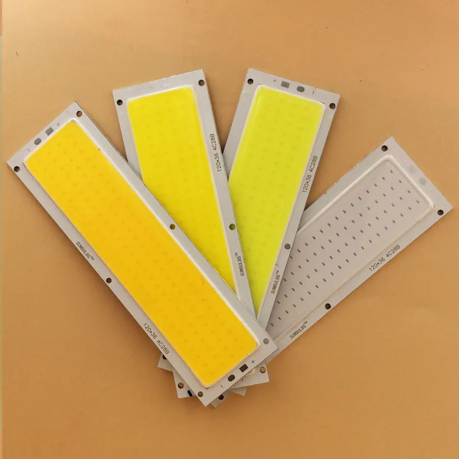 Grande promoção!!! Ultra brilhante 1300lm 12w cob led tira de luz 12v dc para diy 12v luzes trabalho lâmpadas casa 120*36mm cob chip