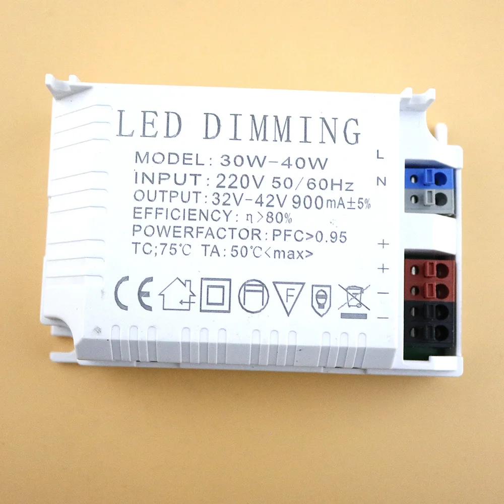 Controlador Led regulable, fuente de alimentación de 30W-40W, 900mA, 30W, 32W, 35W, 40W, CA 220V, CC 32V-42V, Bombilla de luces LED de techo con atenuación