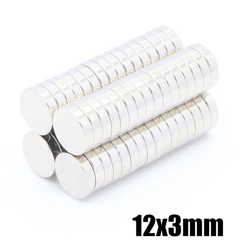 50pcs 12x3 mm N35 Strong Neodymium Magnet 12*3 mm Round Rare Earth Permanet Magnets 12*3 mm Packaging Magnet Fridge Magnet