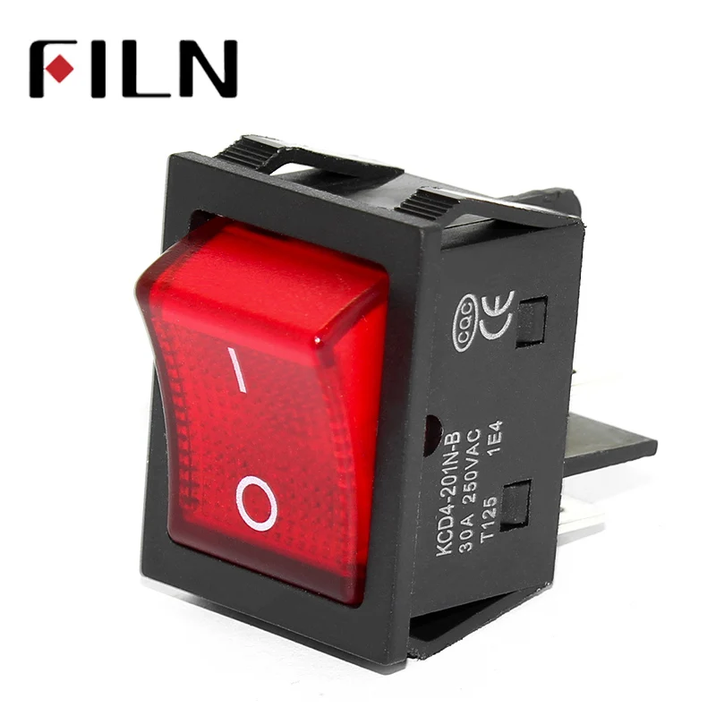 on off 30A/250V 16A/250V heavy duty 4 pin t85 rocker switch with light 12V 24V 110V 220V 380V