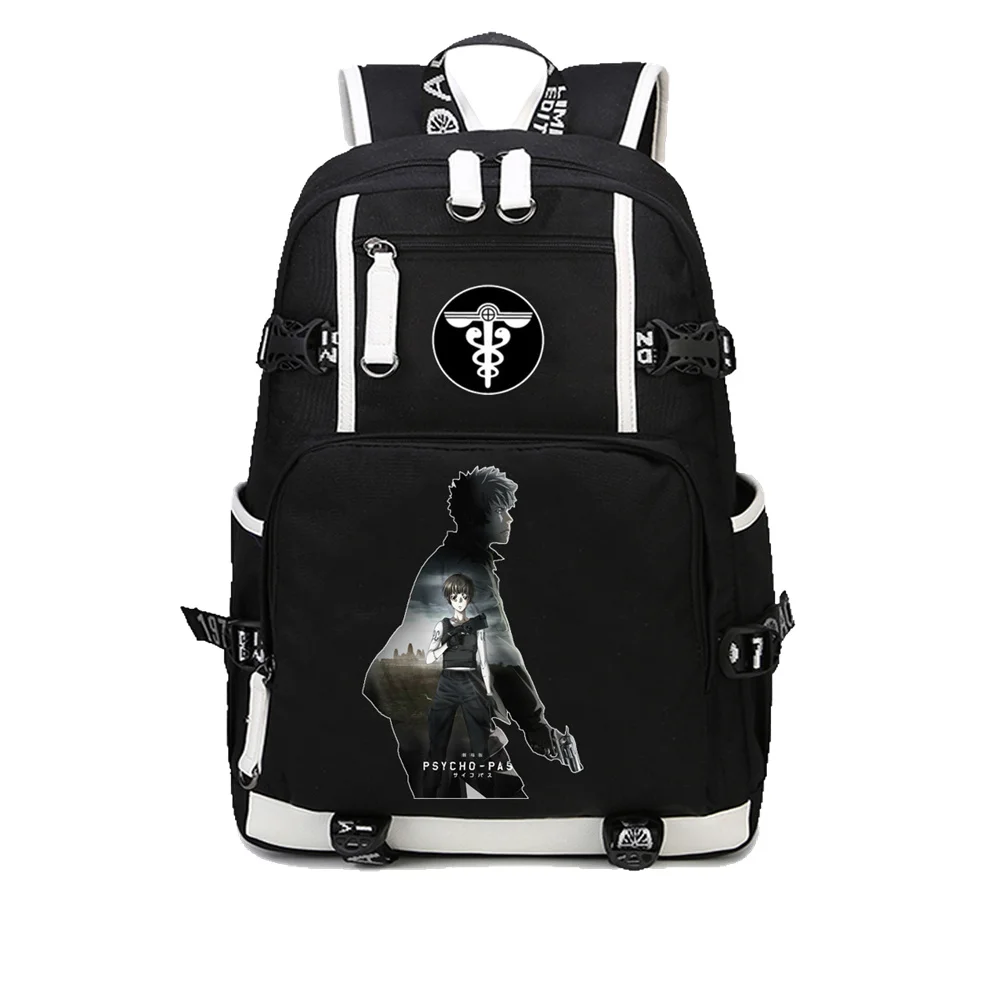 anime PSYCHO PASS Backpack Students bookbag Schoolbag Casual Shoulder Bags Cartoon Canvas Rucksack Daypack