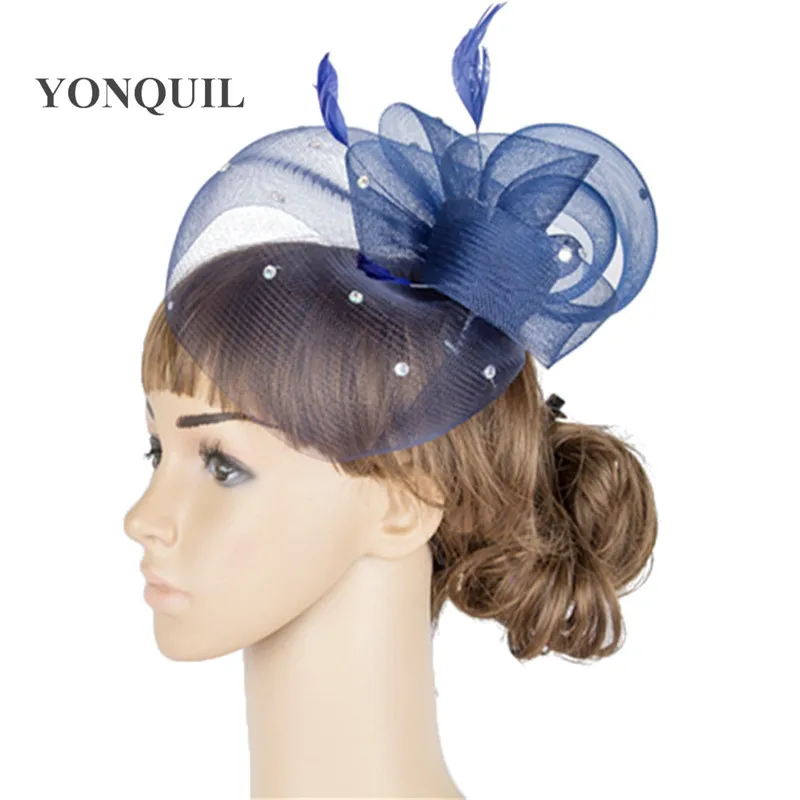 Elegant Women Fashion Fedora Wedding Fascinator Headwear Bridal Headpiece Millinery Hair Accessories Wedding Hats Hair Pins