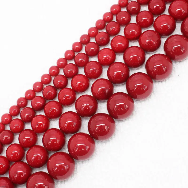 AA+ 4mm-20mm South Sea red Shell Pearl Round Loose Beads 15