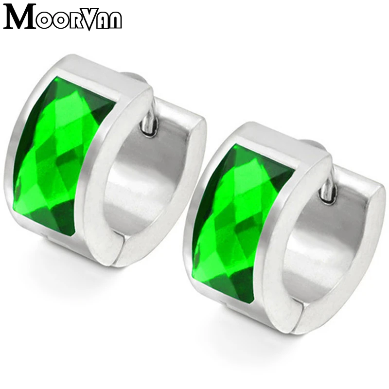 Moorvan Women Earrings Stainless Steel Acrylic Crystal Jewelry Stud Earring for Woman Brincos 2018 Lady Christmas Gift VE355