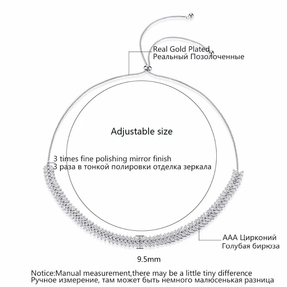 LUOTEEMI Popular Vintage Necklace for Women Wedding Party Luxury Shining CZ Adjustable Round Bone Chain Choker Christmas Gift