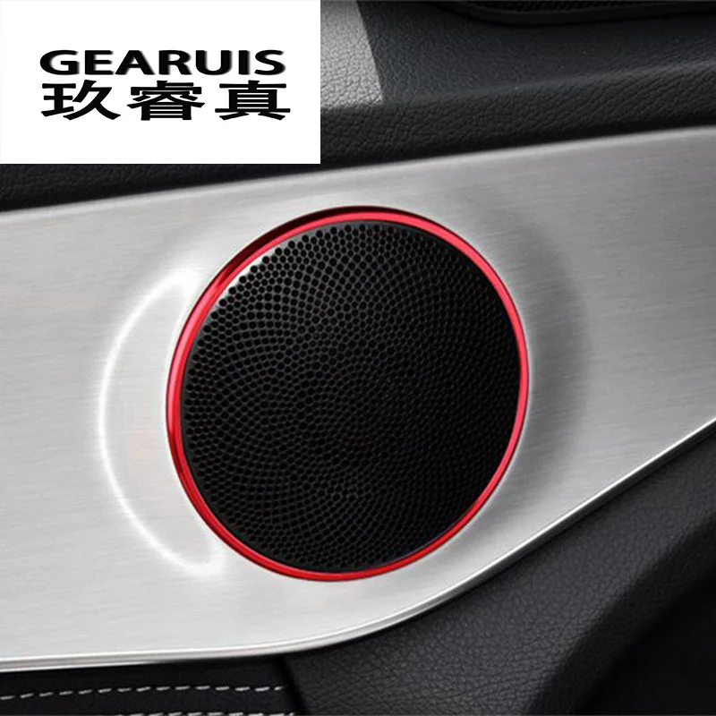 Car styling Audio Speaker Door Loudspeaker Trim Cover Sticker for Mercedes Benz C GLC Class X253 W205 Interior auto Accessories