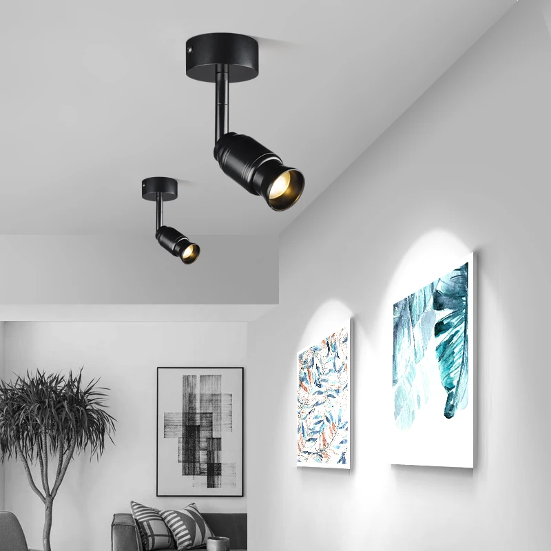 5W/10W LED COB Ceiling Light Beam-Angle Adjustable Picture Spotlight Zooming Focusing Lamp Living Room Black/White shell