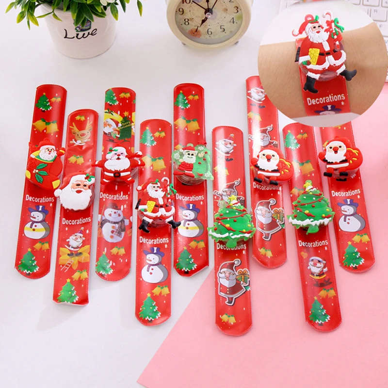 5Pcs/Pack Santa Claus Wrist Hand Wrist Strap Reindeer Snowman Ornament Xmas Gift Hanging Toys Christmas Decorations Supplies DS9