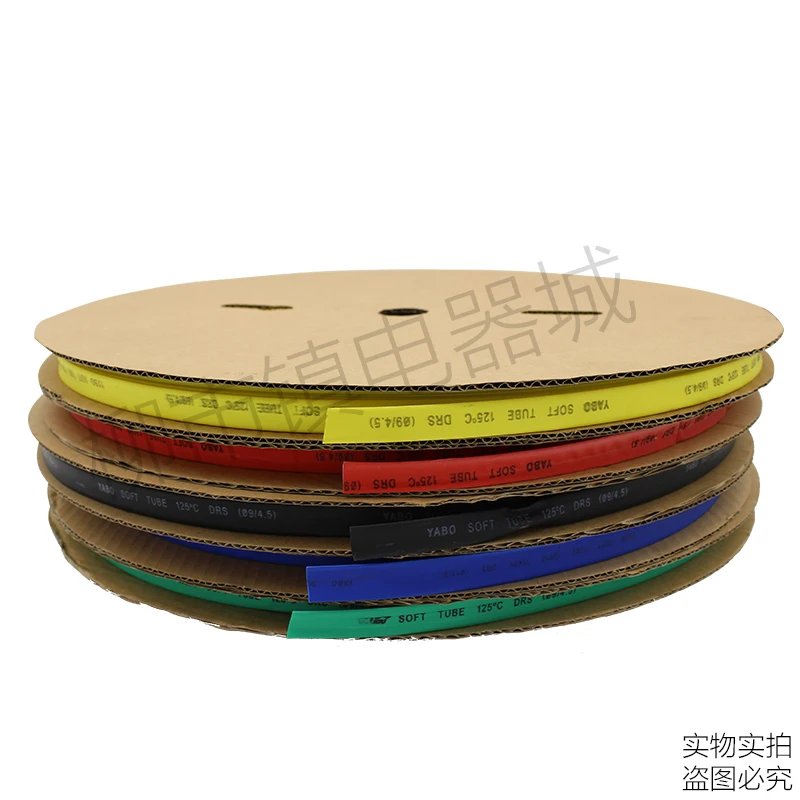 (1Meter/lot) 4MM Inner Diameter Black Heat Shrinkable Tube / Heat Shrink Tubing Color : Black Red Blue Green Yellow