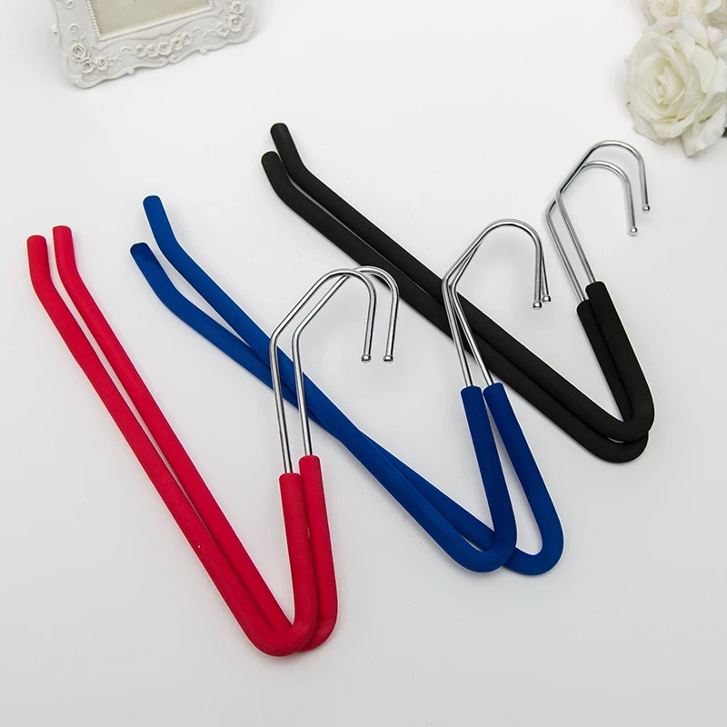 10 pcs/lot 34.5cm High-end Metal Trousers Hangers with Sponge Padded Multifunctional Heavy Duty Pants Rack