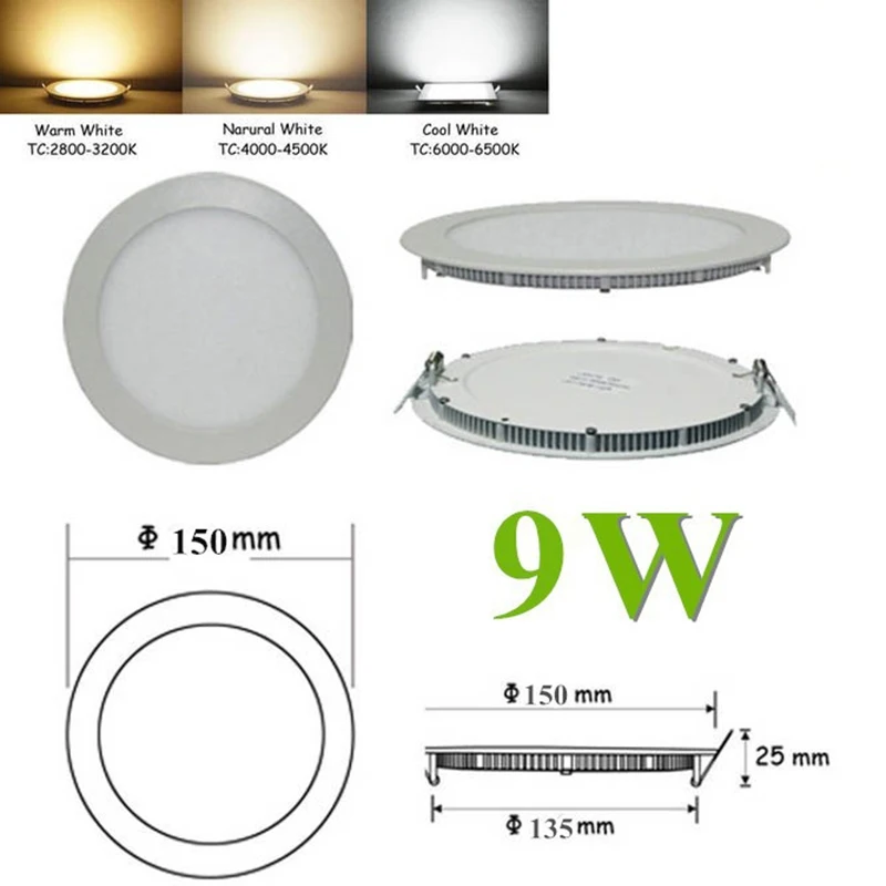 LAIMAIK-Panel de luz LED de techo para sala de estar, AC85-265V, 3W, 4W, 6W, 9W, 12W, 15W, 18W