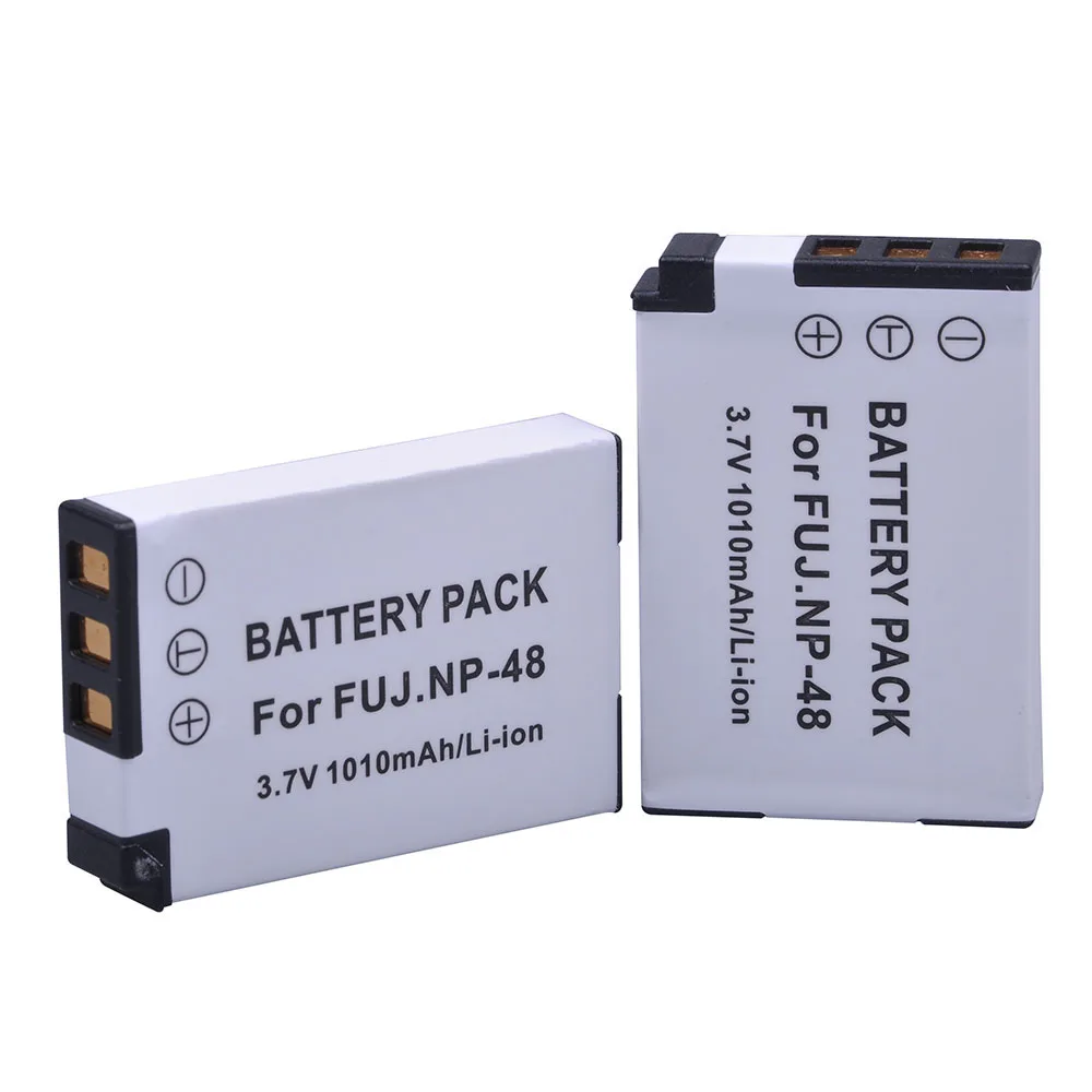 2Pcs 3.7V 1010mAh NP-48 NP48 NP 48 Lithium Ion Battery for Fujifilm NP-48, FNP48, BC-48 Fujifilm XQ1, XQ2 Digital Cameras