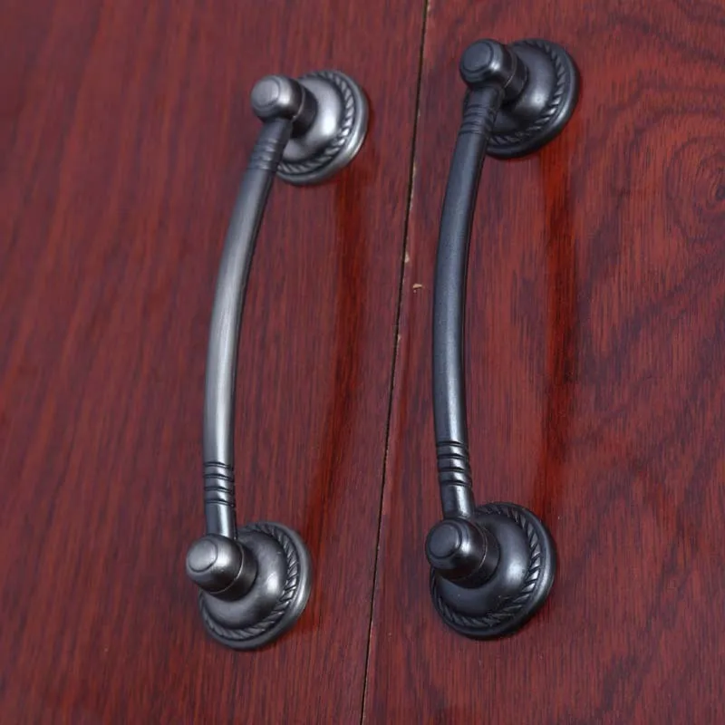 96mm retro style furniture handles brushed antique silver drawer cabiner pull knob black antique copper telephone dresser handle