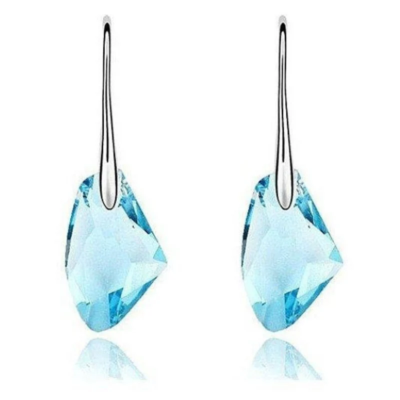 Retail Nice Colorful Austria Crystal Stone 925 Sterling Silver Color Jewelry Hook Earrings Fashion 6Colors To Choose