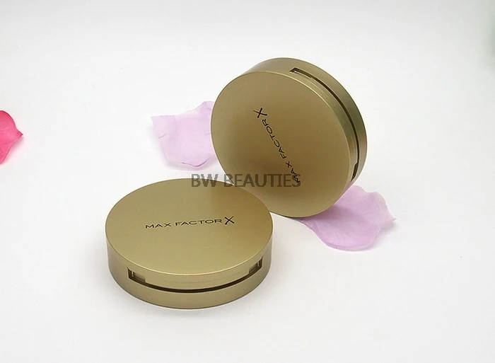 100 unids/lote de cosméticos vacíos dorados redondos de 59mm, estuche con espejo, contenedor de colorete de plástico de doble capa DIY, herramientas de maquillaje