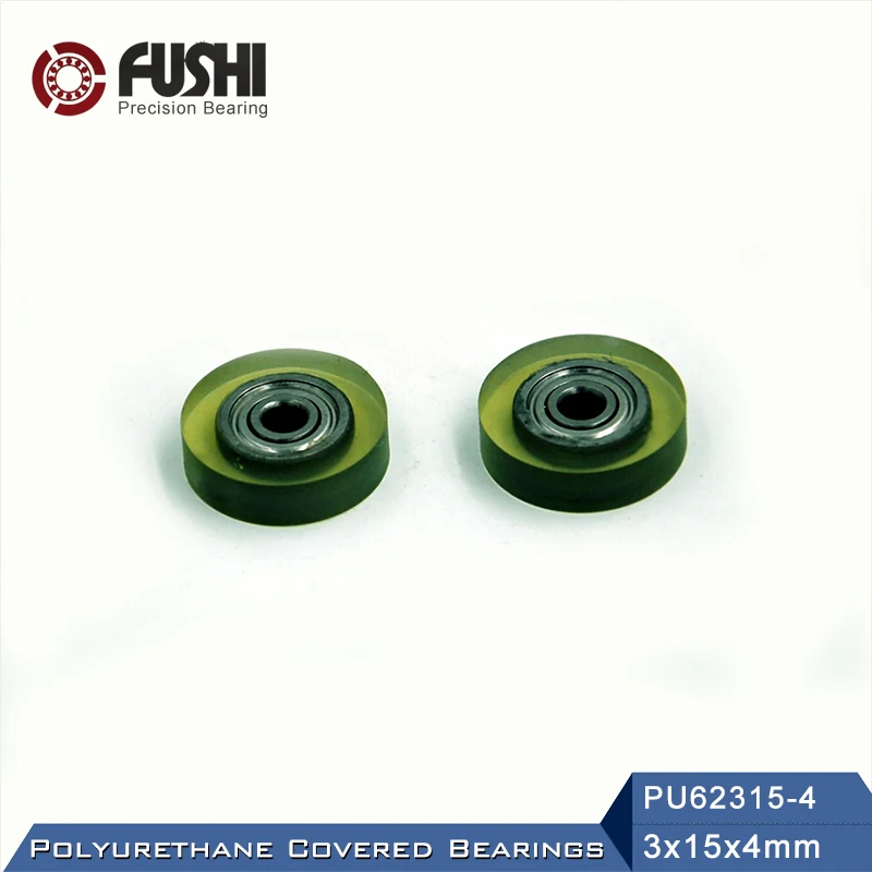 

PU 623 Polyurethane Covered Bearing 3*15*4 mm ( 4 Pcs ) Shaft 3mm PU62315-4 Urethane Cover PU623 Bearings