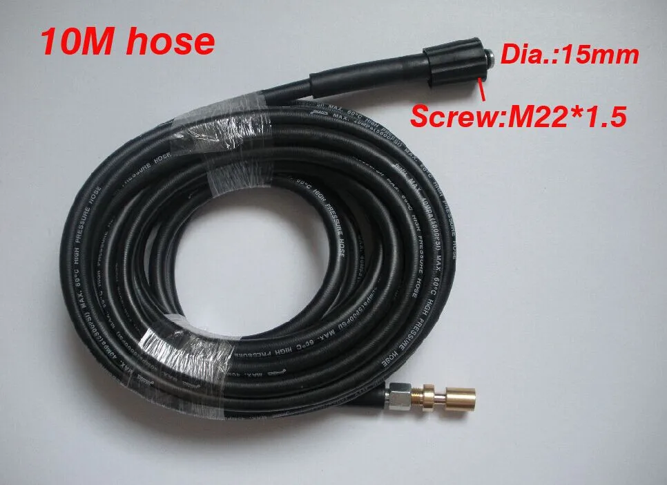 

10m Car washer hose M22*1.5*15mm 400Bar 5800PSI,high pressure washer hose spray water hose with quick connector