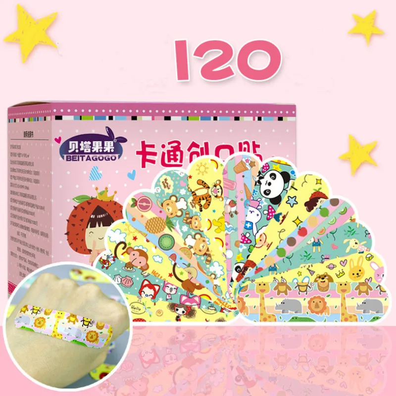 120Pcs Cartoon Waterproof Bandage Band-Aid Hemostatic Adhesive For Kids Children  wound bandage  wound bandage  band aid