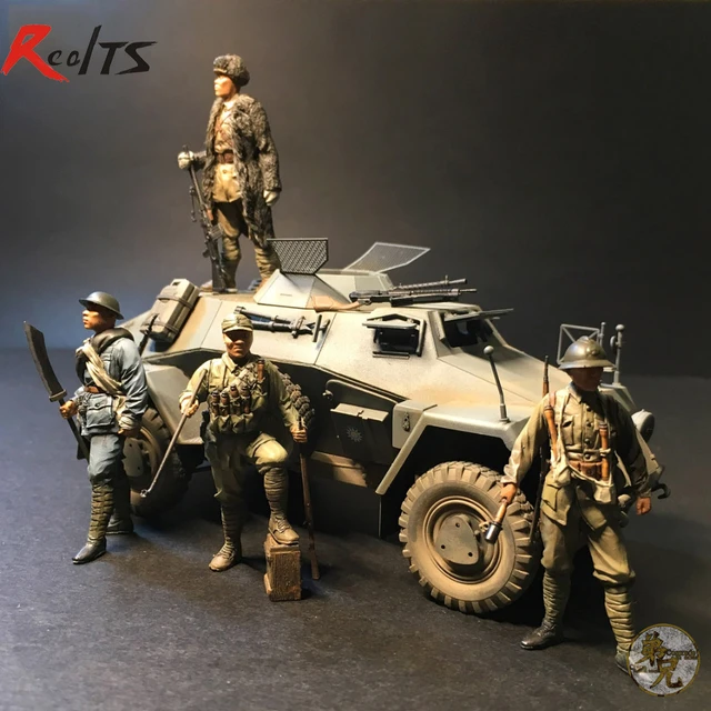 Realts詳細約1/35樹脂兵士中国ローカル軍で第二次世界大戦日本に対して抵抗4フィギュア - AliExpress