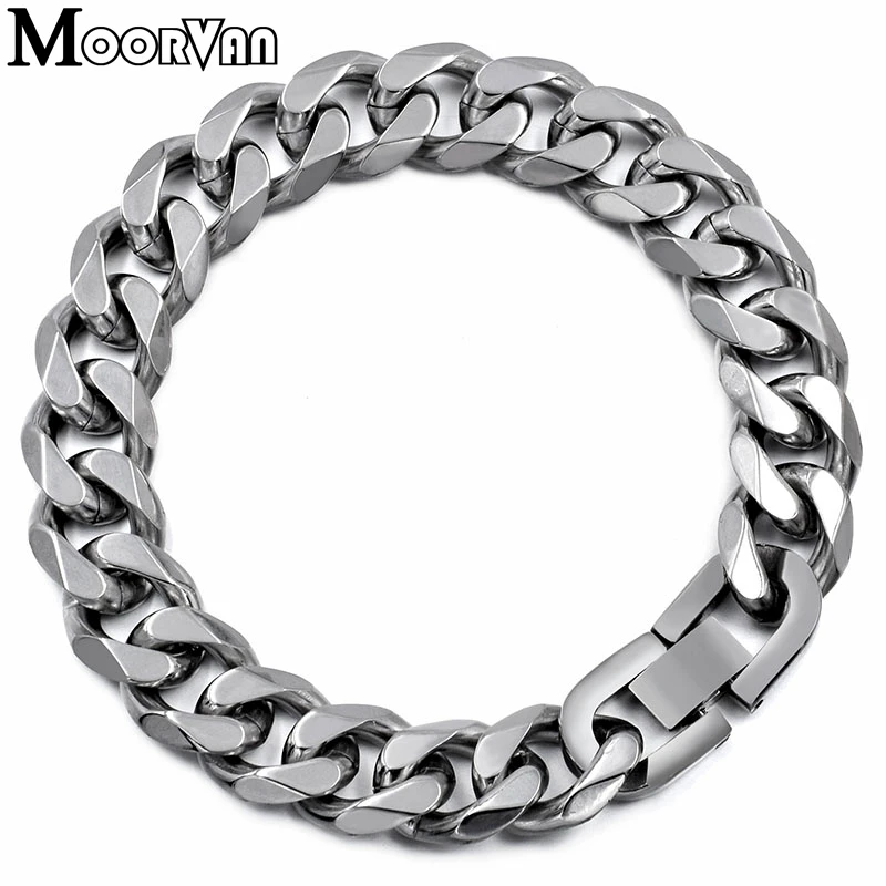 Cool Men Stainless Steel Bracelet 18/19/20cm Custom Length Women Bracelet & Bangle Punk Rock Party Jewelry Party 2021 New B709