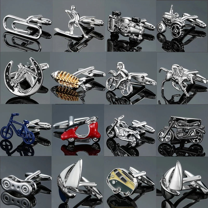 Factory direct sales motorcycles bicycles racing cars cufflinks Animal modeling men\'s French shirts cuff links wholesale